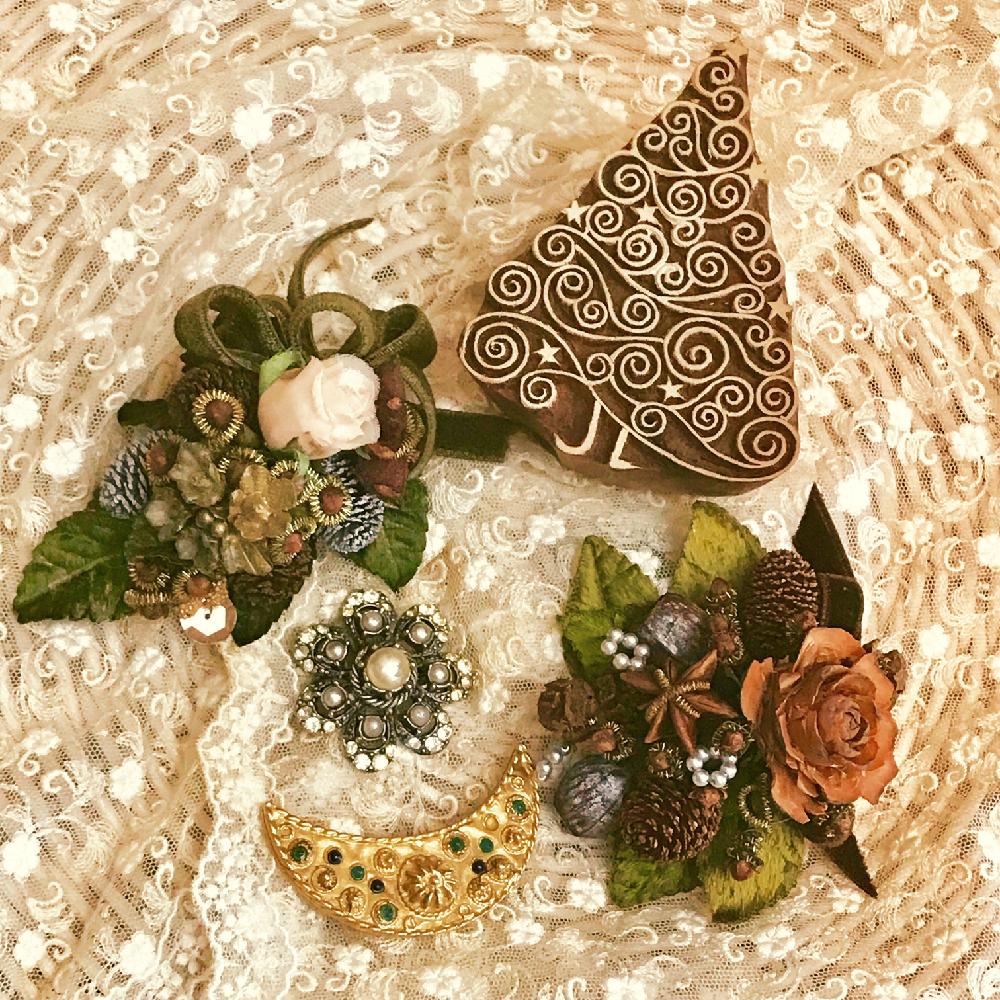 インテリアの画像 by ママワンさん | インテリアとクリスマス雑貨と雑貨好き♡とクリスマスディスプレイと古いモノ自慢とトロッケンゲビンデと数種類の木の実とブローチと自作とスパイスを添えてとママワンクリスマス