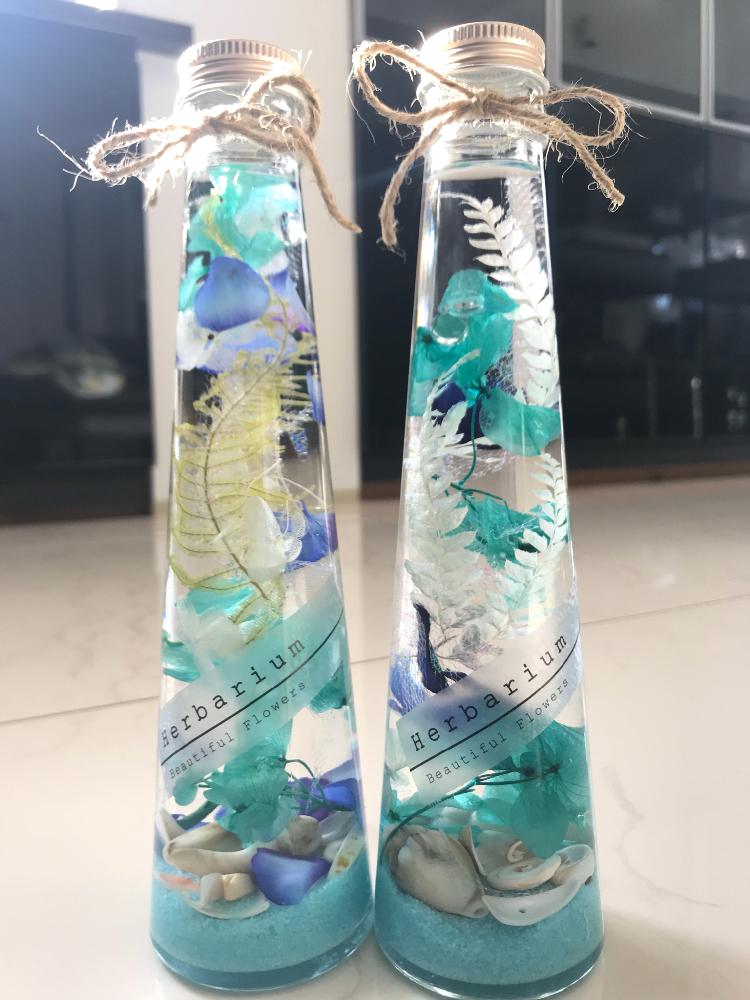 インテリアの画像 by ゆうさん | インテリアと紫陽花☆と青いと海をイメージとハーバリウムと貝殻
