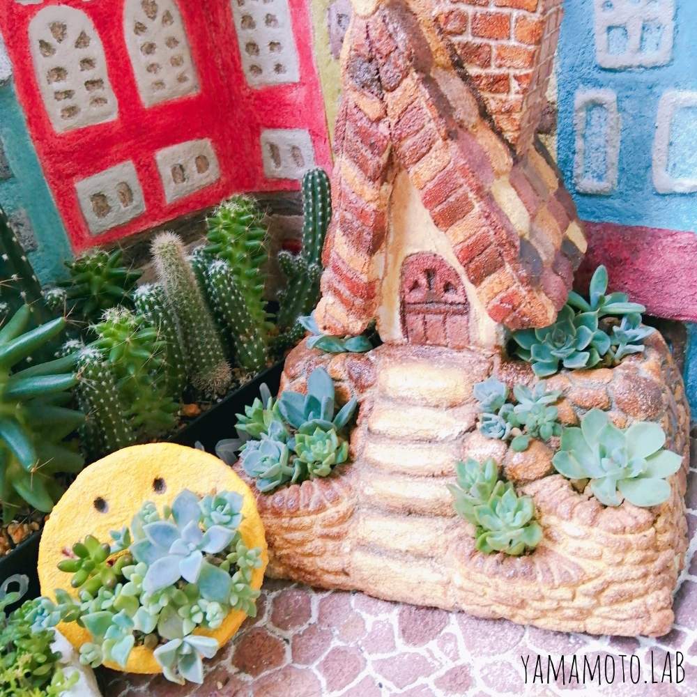 バルコニー/ベランダの画像 by タニクラフトさん | バルコニー/ベランダと多肉と多肉植物の寄植えと多肉植物とタニパトとボタニカルライフと多肉の寄せ植えと多肉大好きと寄せ植えとモルタルハウスと多肉ちゃんとモルタル鉢とGS映えと多肉植物寄せ植えと多肉女子とモルタルデコとリメ缶・リメ鉢と雑貨と育てやすい多肉植物とかわいいな♡と多肉寄せ植えとタニクちゃんとリメイク鉢