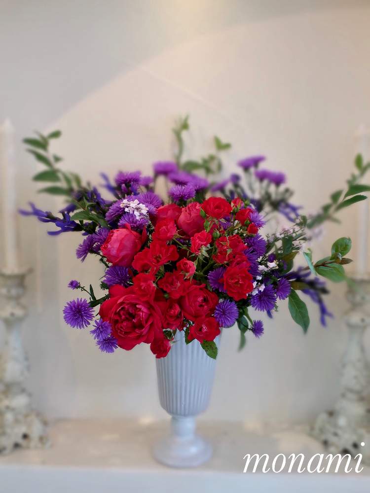 キッチンの画像 by モナミさん | キッチンとわたしの楽しみと薔薇愛同盟と水曜ローズショーとおうち時間と作りたて✨と庭の花でアレンジとキッチンニッチでと薔薇のある暮らし♡とおうち園芸と花のある暮らしと秋に咲かせた花-園芸ガイド2020とお気に入りの器や花瓶と植物