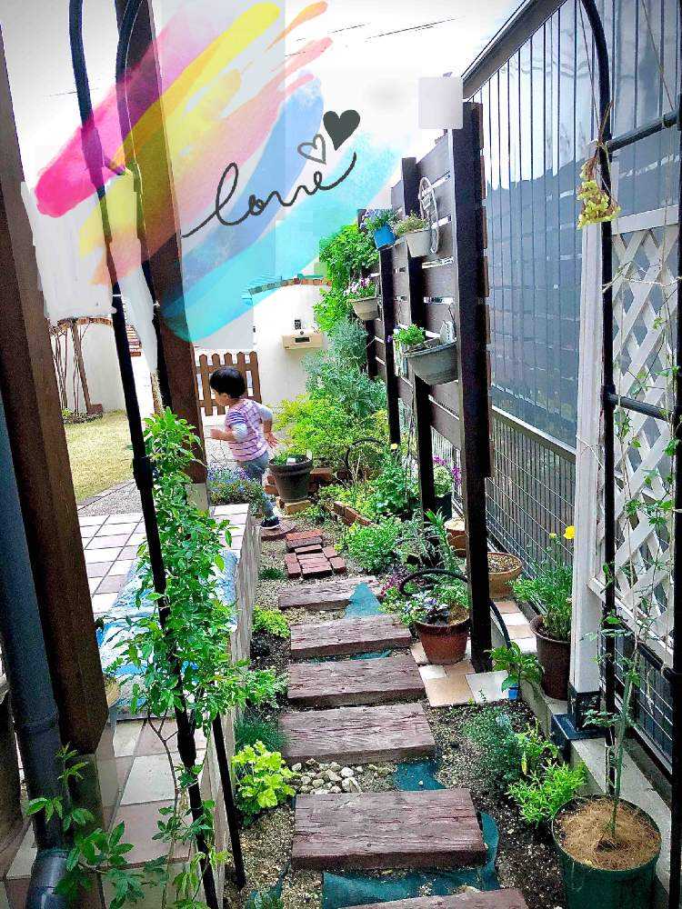 小さな庭の画像 by hinamama ♡さん | 小さな庭と寄せ植えと3年目の庭ともうすぐ四年目のお庭と春が楽しみ♡とアプローチ。とアーチとお庭を素敵にしたいと小道