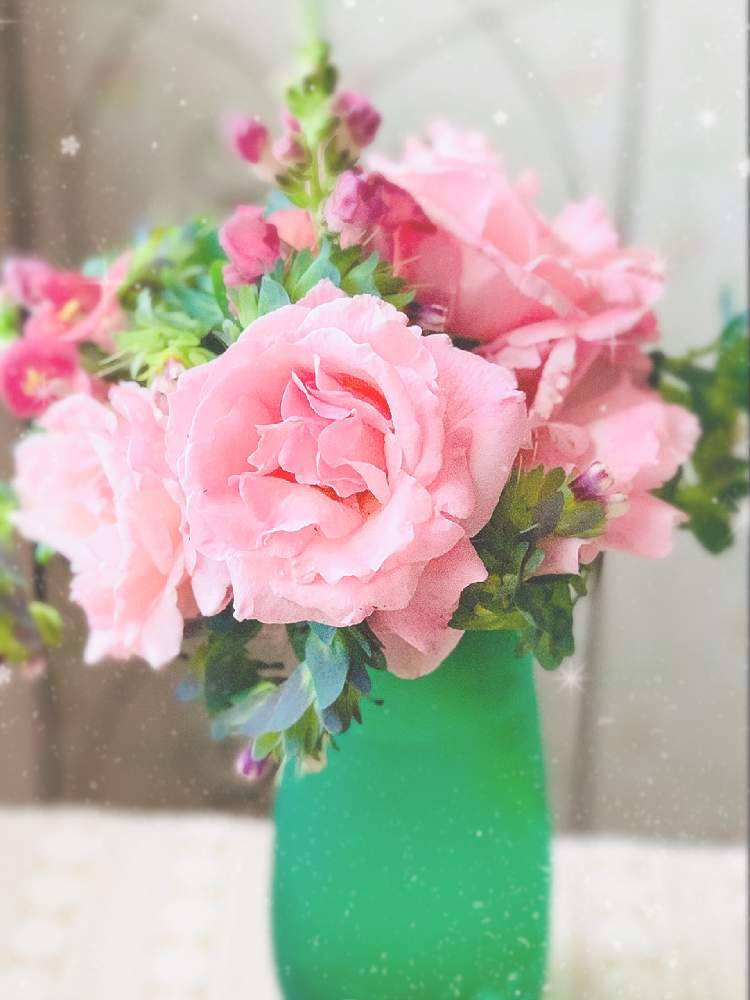 インテリアの画像 by つきよみさん | インテリアとキンギョソウとセリンセ・マヨールと薔薇クイーンエリザベスと自慢のバラ_2021と花を飾るとブーケと2021.初pickと花のある暮らしとお花のある生活とバラ・ミニバラとマイ♡ハンドメイド