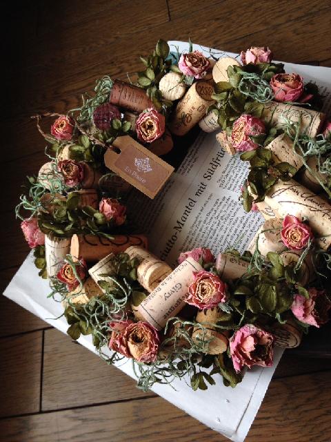 フラワーリースコンテストの投稿画像 By Enpriereさん ドライフラワーとワインコルクとワインコルク アレンジとビンテージ感と自己流 15月9月17日 Greensnap グリーンスナップ