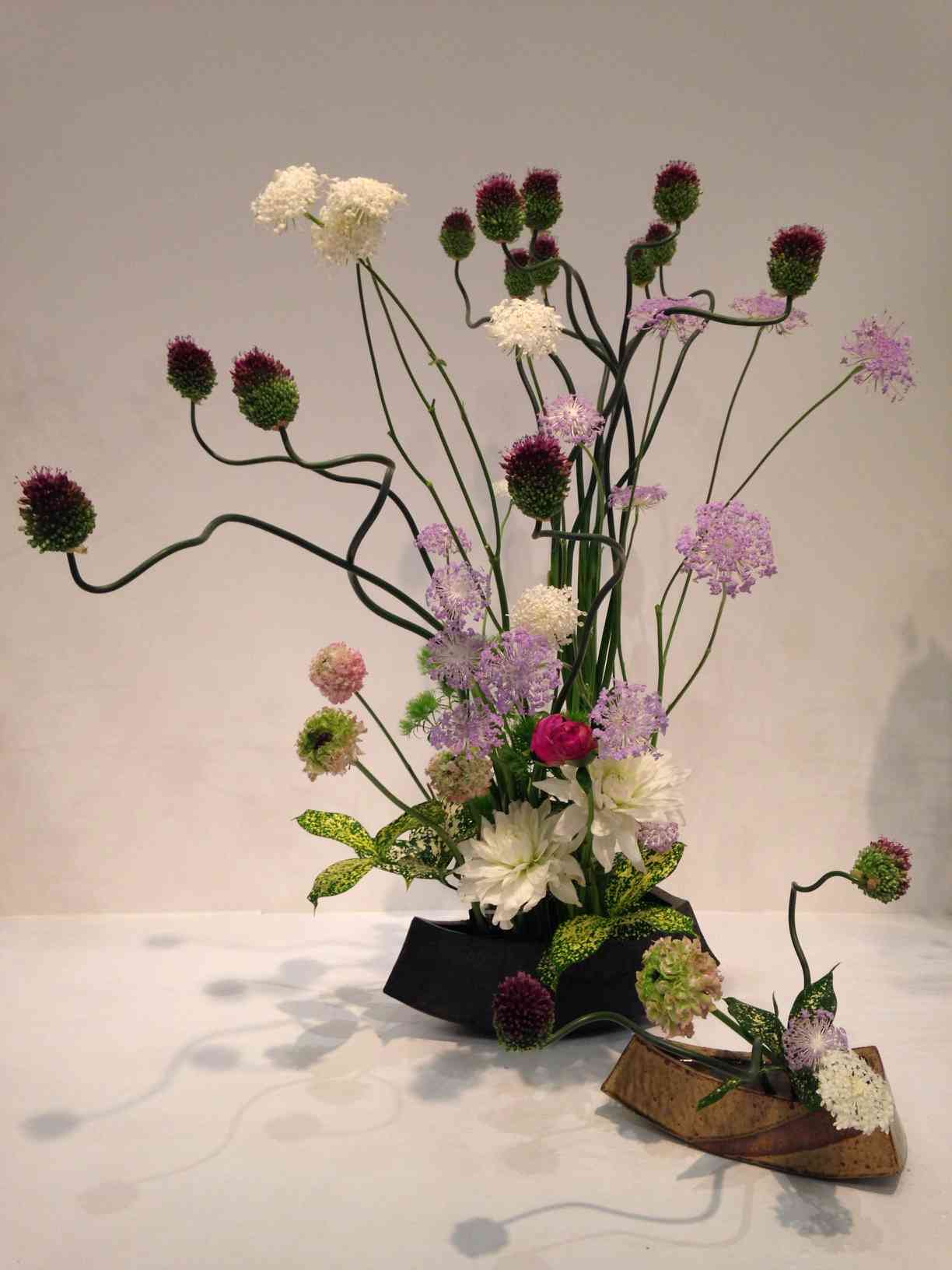 面影〜芍薬とダリアの花籠〜