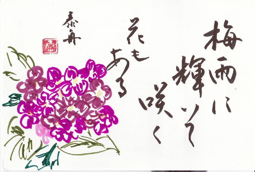 絵手紙の投稿画像 By しげ爺さん 梅雨に負けない 17月7月14日 Greensnap グリーンスナップ