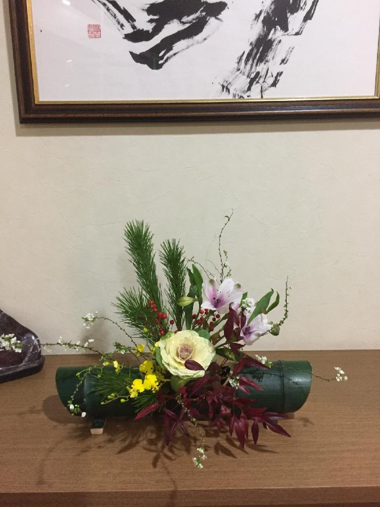 華道の投稿画像 By てーちゃんさん スマイルアレンジメントといけばなとフラワーアレンジメントと植物とお花で迎えるお正月と花のある暮らしと葉牡丹 とオンシジウムと玄関と華道とスマイルアレンジメントといけばなとフラワーアレンジメントと植物とお花で迎えるお正月と