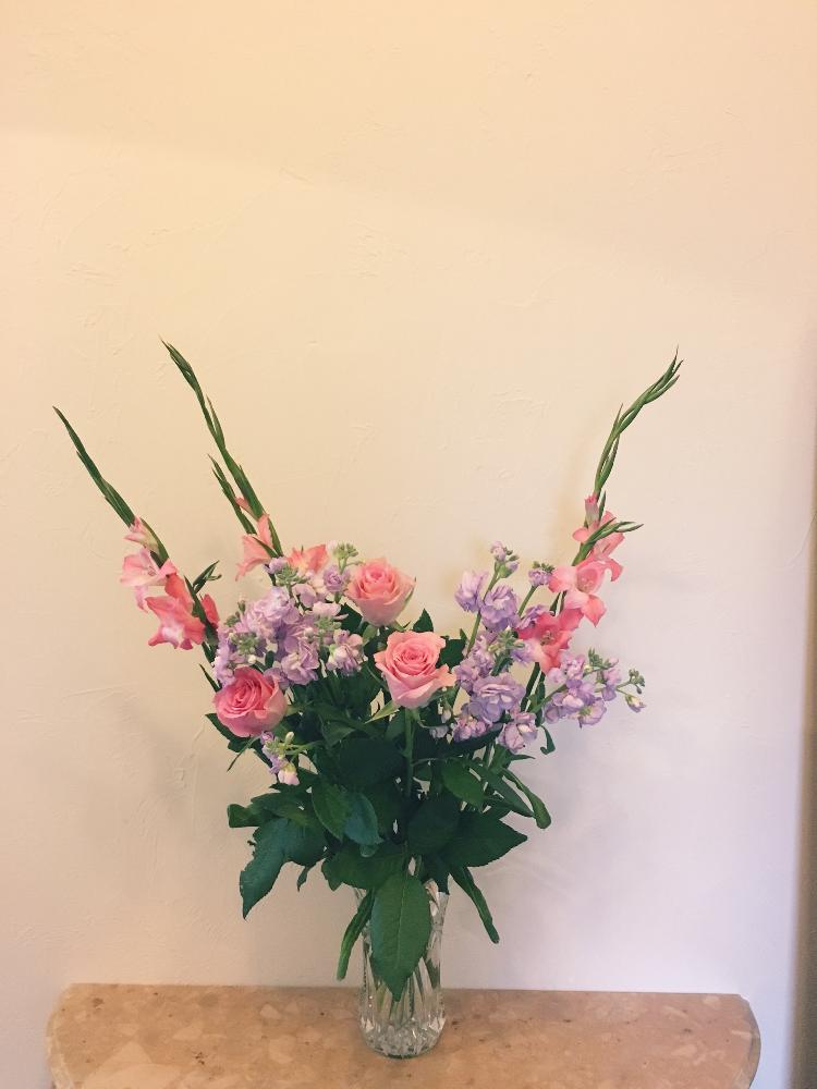 グラジオラスの投稿画像 By えいかさん ストックと薔薇と花のある暮らしとピンクと花瓶と花束 18月3月21日 Greensnap グリーンスナップ