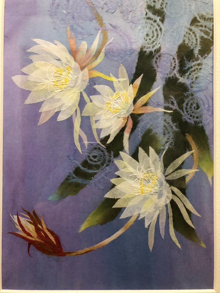 押し花 アート 額 月下美人