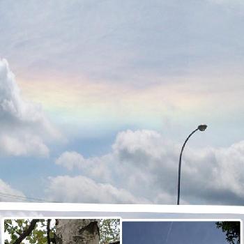 環水平アークの画像 by ヨッシー☘️さん | お出かけ先とシラカバと環水平アークと北の大地からと太陽に傘かな？と飛行機雲と北海道からとそら