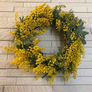 ミモザのリース,かわいい,リース,可愛い,黄色い花の画像