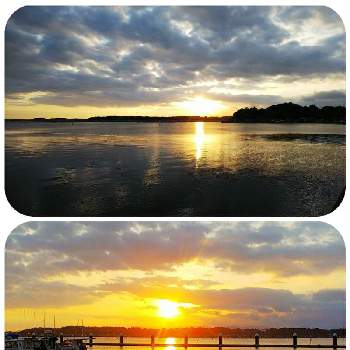 湖の夕焼けの画像 by lucky514さん | お出かけ先と５月と湖の夕焼けとGS映えとGS日和とマルプーラッキー散歩とマリーナの夕日と湖の夕景とお散歩