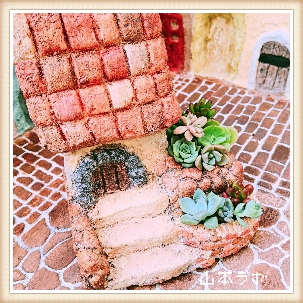 山本ハウスの投稿画像 By タニクラフトさん 多肉植物とモルタル造形と多肉の寄せ植えと寄せ植えと普及種と多肉ちゃんとモルタル鉢と多肉植物寄せ植えとリメ鉢と多肉女子とモルタルデコとリメ缶 リメ鉢と雑貨と育てやすい多肉植物と普及種タニラーとガーデニングと花の