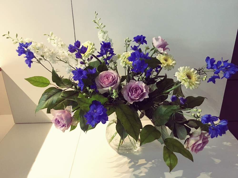 花瓶の投稿画像 By Loccaさん デルフィニウムと花のある暮らしとバラ ミニバラと ガーベラと癒しのひと時 19月5月24日 Greensnap グリーンスナップ