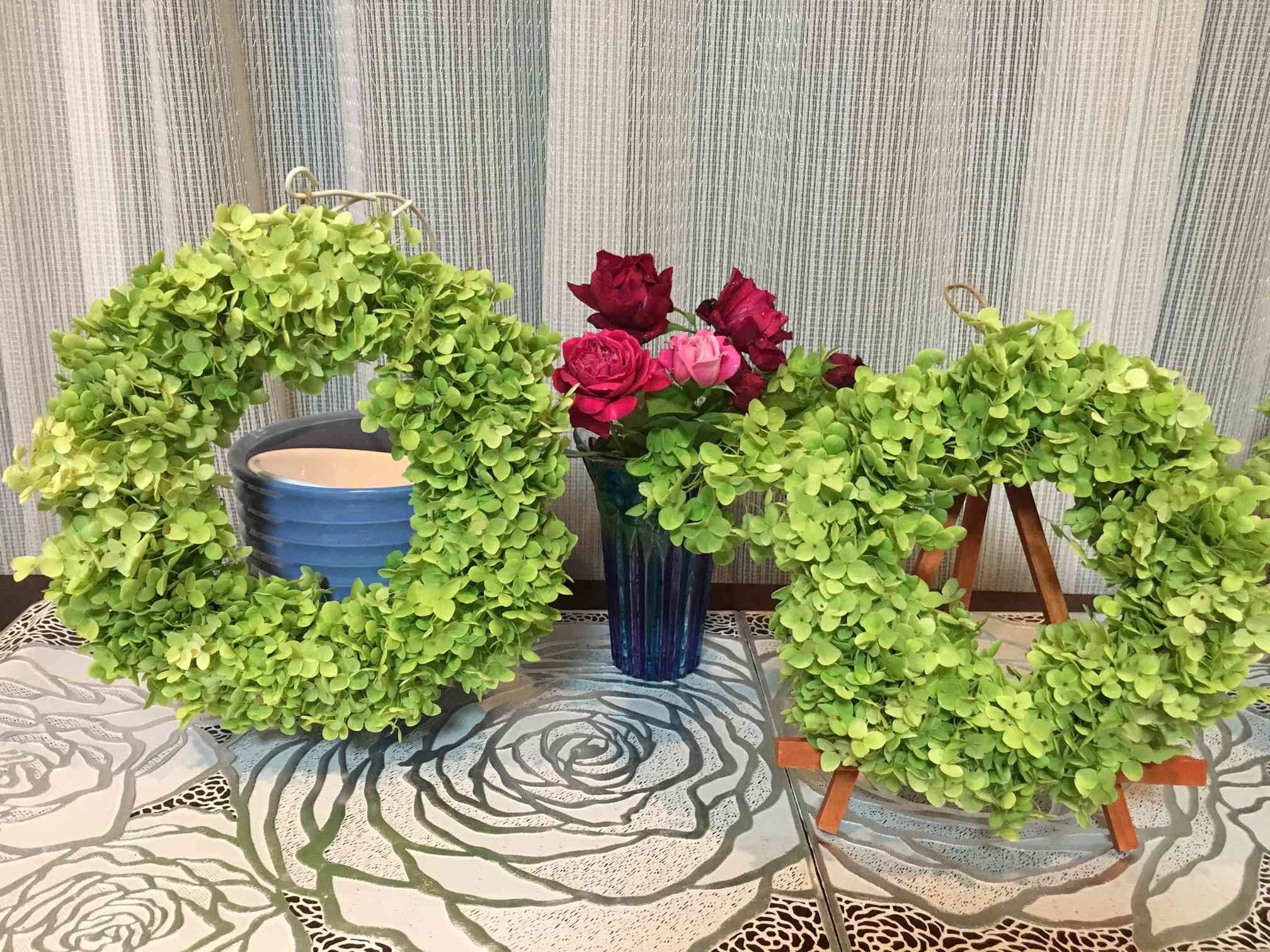 アナベルのオーバルリース ドライフラワーリース 32cm ドライフラワー