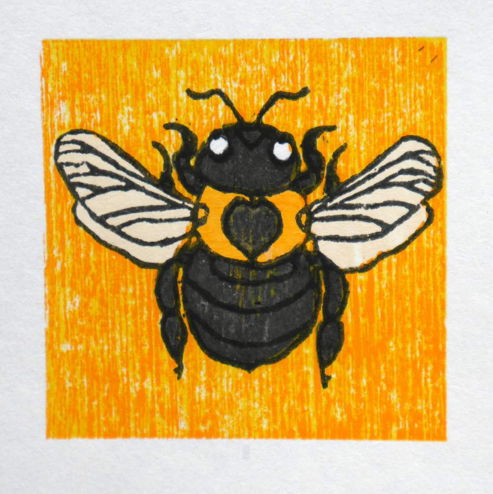クマバチさんの投稿画像 By Kapponさん 版画と庭に来る虫たちと昆虫シリーズとクマバチと花のある暮らし 19月9月8日 Greensnap グリーンスナップ