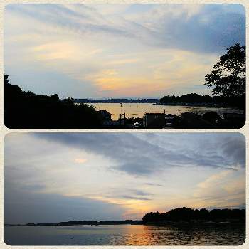 湖の夕焼けの画像 by lucky514さん | お出かけ先と10月と夕焼けと湖の夕焼けとGS映えとGS日和とマルプーラッキー散歩と湖の夕景とお散歩