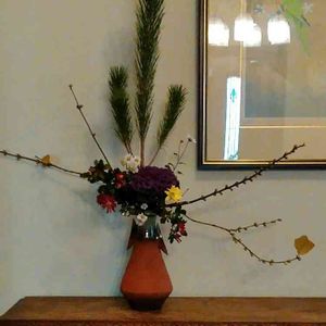 生け花,季節の設,sz.お正月の生け花,玄関の画像