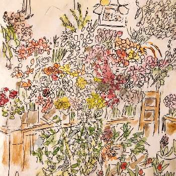ボタニカルカフェの画像 by ジョージーさん | お出かけ先とイラストとボタニカルカフェとおでかけ先とカフェと花のある暮らしとお花屋さんカフェとお花屋さん