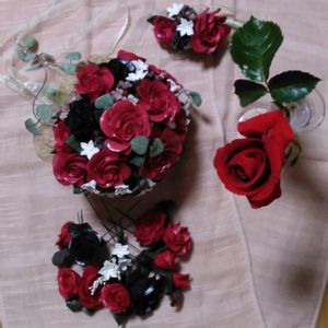 ツル薔薇｢絆｣,ウエディングブーケ,ブーケ,記念日,感謝の画像