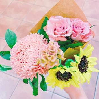 サクハナプランの画像 by niki 可愛いお花屋さんが好きさん | アスターとケイトウとバラと向日葵とイイハナプランと花の飾り方とサクハナプランとお花のある生活と花は癒やし♡と切り花