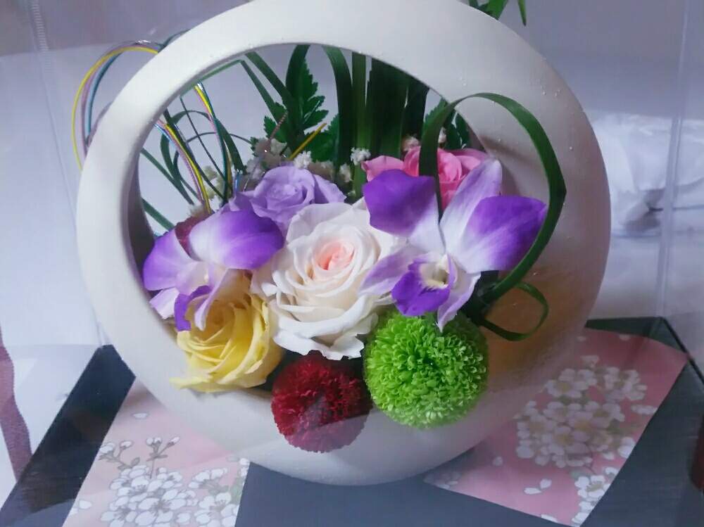 バラの投稿画像 By ゆめ さん ピンポンマムとデンファレと花のある暮らしと今日のお花 と和風プリザーブドフラワー 月9月 7日 Greensnap グリーンスナップ