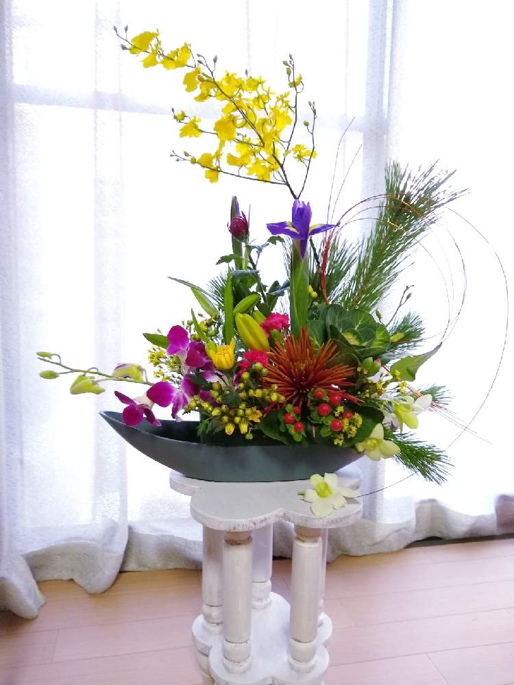 お正月用フラワーアレンジの投稿画像 By 合歓の木さん 花のある暮らしとお正月アレンジと M Family と合歓のフラワーアレンジメント 月12月26日 Greensnap グリーンスナップ