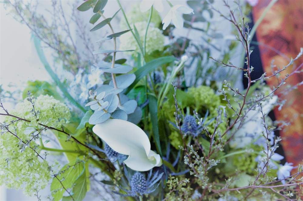 パニカムの投稿画像 By Hila Ya Hilaryさん 丸葉 ユーカリとティー トゥリーとカラーとビバーナム スノーボールと枝ものと花 教室とスパイラルブーケと花のある暮らしと切り花とインテリアグリーン 21月4月18日 Greensnap グリーンスナップ