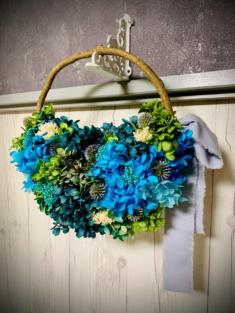 ブルーの投稿画像 By Kohさん ドライフラワーとプリザーブドフラワー リースと紫陽花 アジサイ あじさいとドライフラワー リースとリースと プリザーブドフラワー とナチュラルスタイルとルリ玉とライスフラワー と枯れないお花プリザーブドフラワーとあじさい