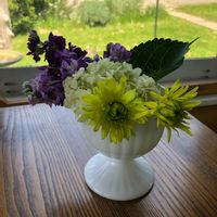 ストック,ノリウツギ,レックスベゴニア,中輪の菊,生け花の画像