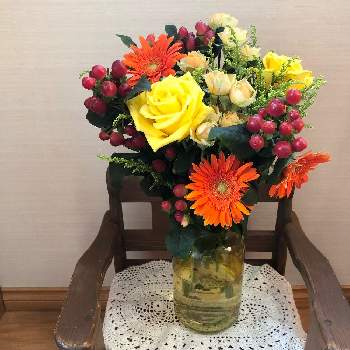 花束！の画像 by ぷるんさん | 玄関と花束！とありがとう♡と元気が出るとお花のある暮らしと花のある暮らしとフラワーギフトと花束