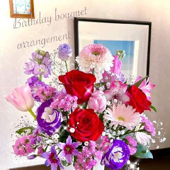 記念日の花束の画像 by MJSさん | 玄関とフラワーアレンジメントと花のある暮らしと記念日の花束