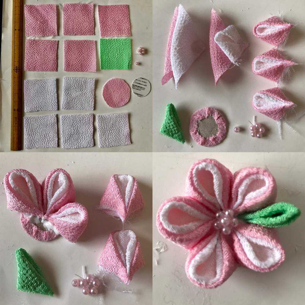 ハンドメイド 菊の3連吊るし飾り 縮緬細工 小賢しい