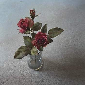 布花の画像 by pommeflanさん | 玄関とアートフラワーと染め花と布花と造花と花のある暮らしと薔薇♪とバラ・ミニバラ