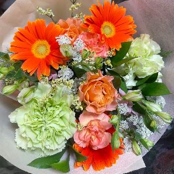 ガーベラ,花束 ブーケ,花のある生活,花瓶,お花屋さん♡ の画像