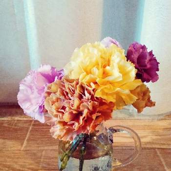 くすみカラーの画像 by myf@さん | 部屋とカーネーションと切り花とくすみカラーとスーパーマーケットの花