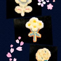 シロヤマブキ,ヒメジョオン,ハイドランジア,お花のブローチ,雨の日曜日の画像