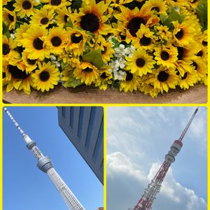 東京タワー,造花,お花大好き♡,今日も笑顔で♡,東京スカイツリーの画像