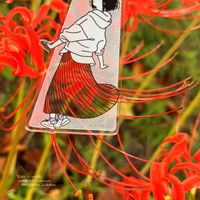 ヒガンバナ,彼岸花  曼珠沙華,大人の着せ替え人形,すみれちゃん,お散歩ちゃんキーホルダーの画像