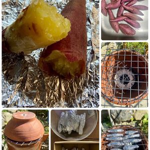 手作り,坪庭,和の坪庭,壺焼き芋,焼き芋の画像