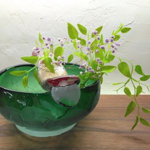 かすみ草・ジプシーピンク,ドライフラワー,造花,自作ガラス器の画像