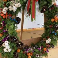 千日紅,ホオズキ,ワタ,松ぼっくり,クリスマスホーリーの画像