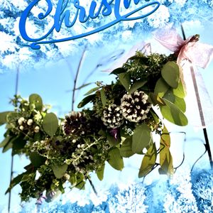 ローズマリー,松ぼっくり,アメジストセージ,ナンキンハゼの実,クリスマスの画像