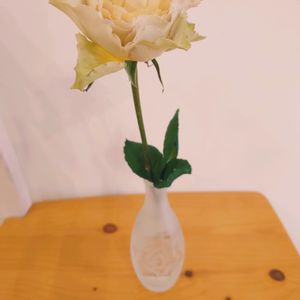 バラ　テナチュールレモン,切り花,手作り,花瓶,サンドブラストの画像