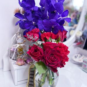 バラ,花束,洋ラン,花瓶の花,いただいたお花の画像