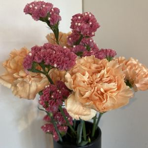 カーネーション,スターチス,切り花,開花,ピンクの花の画像