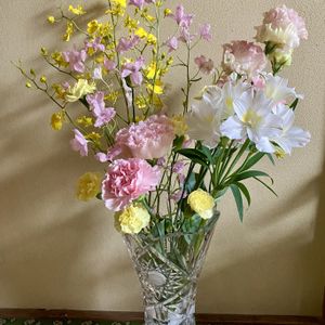 アマリリス,オンシジウム,八重咲きトルコキキョウ,花のある暮らし,おうち園芸の画像