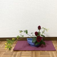 バラ,キソケイ（黄素馨）,生け花の画像