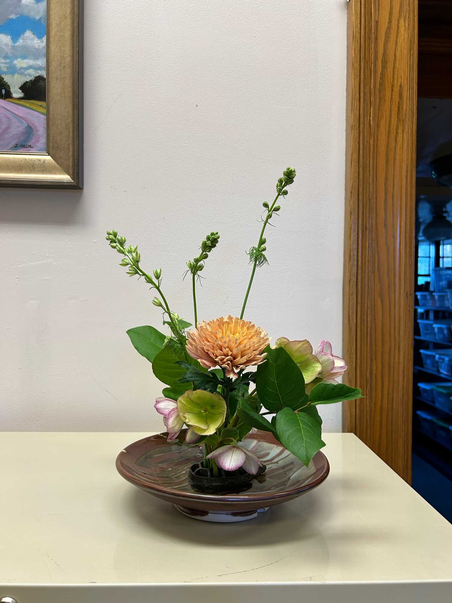 アメリカの生徒さんの作品集44〜剣山を使って春色を生ける