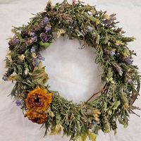 ラナンキュラス,ラベンダー,フレンチラベンダー,リース,【額縁シリーズ】の画像