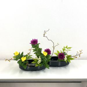 キク,小菊,キイチゴ,ツルウメモドキ(蔓梅擬),いけばなの画像